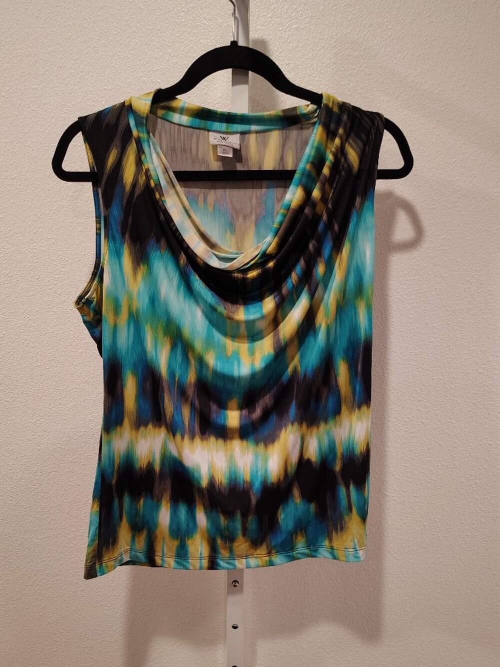 Worthington Women's Tank Top Drapey Cowl Neckline Tie Dye Size Petite Large PL